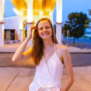 White denim jumpsuit from Blush Boutique